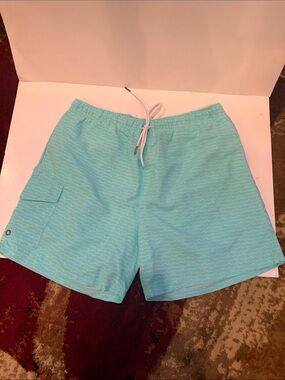 RAINFOREST Men's Light Teal Wave Swim Trunks